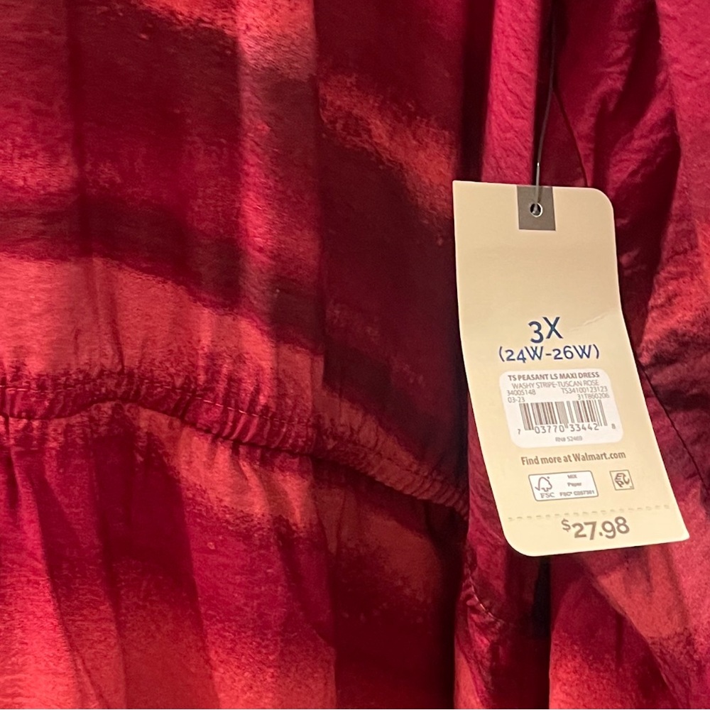 Terra & Sky TS PEASANT LS MAXI DRESS 3X - Picture 3 of 4